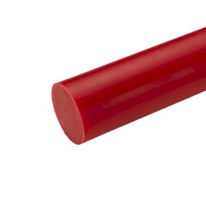 90A Shore Polyurethane Round Plastic Rod Red 19mm Dia